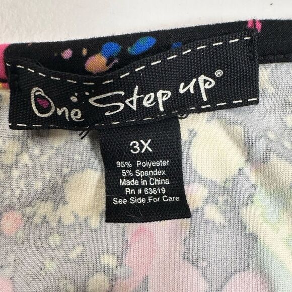 NWOT One Step Ahead Plus Size Black Multicolor Paint Splatter Tank Top - Size 3X - Picture 3 of 6